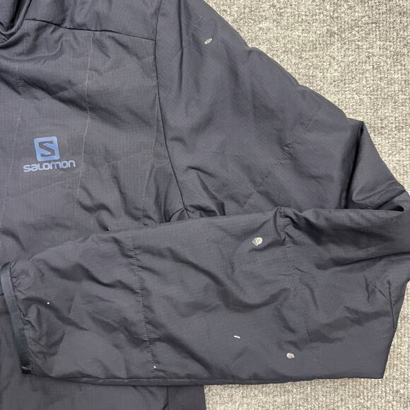 Salomon Drifter Mid Jacket Mens Small Night Sky Blue Black Reversible PrimaLoft - Picture 8 of 15